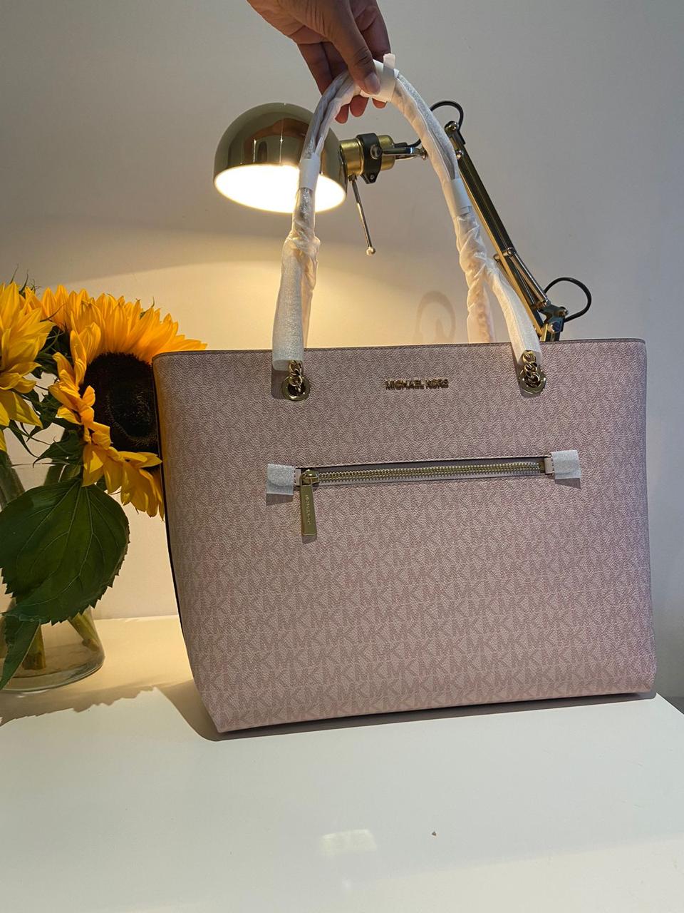 Michael Kors Nude Medium Chain Tote Bag