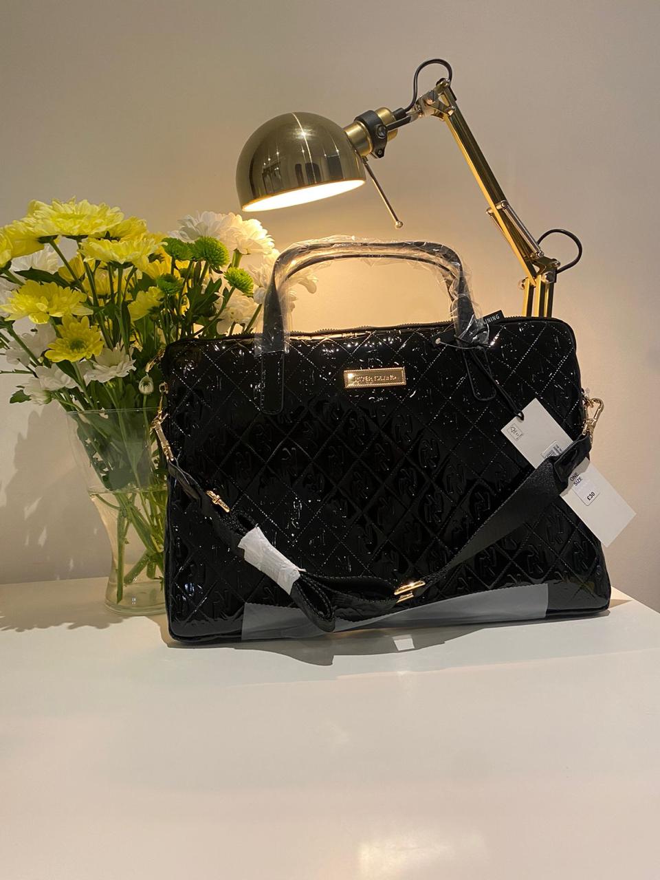 River Island Black Jacquard Laptop case
