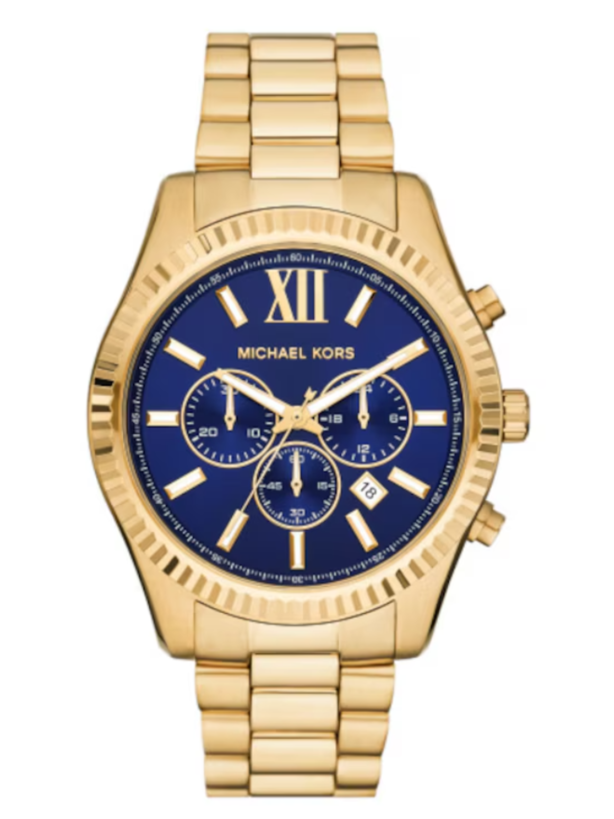 Michael Kors Lexington Men's Blue Dial & Gold-Tone Watch