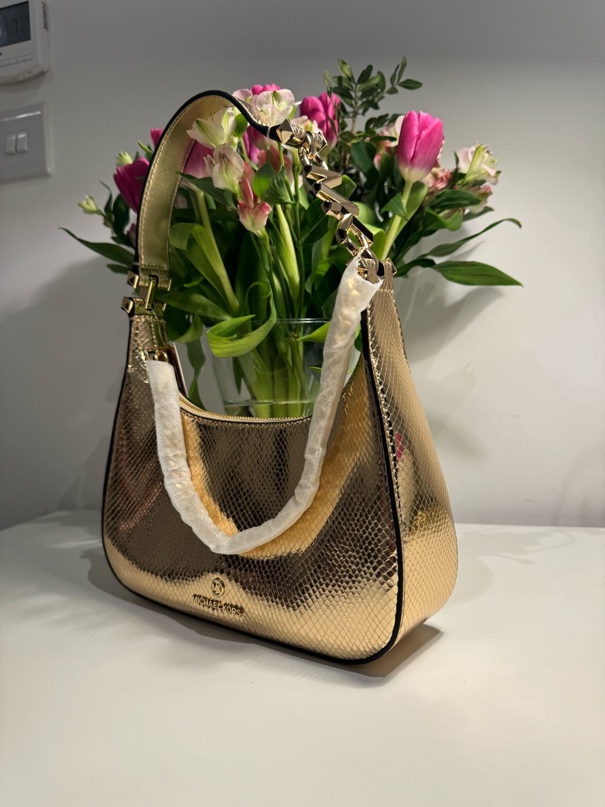 MICHAEL KORS Small Pouchette Pale Gold