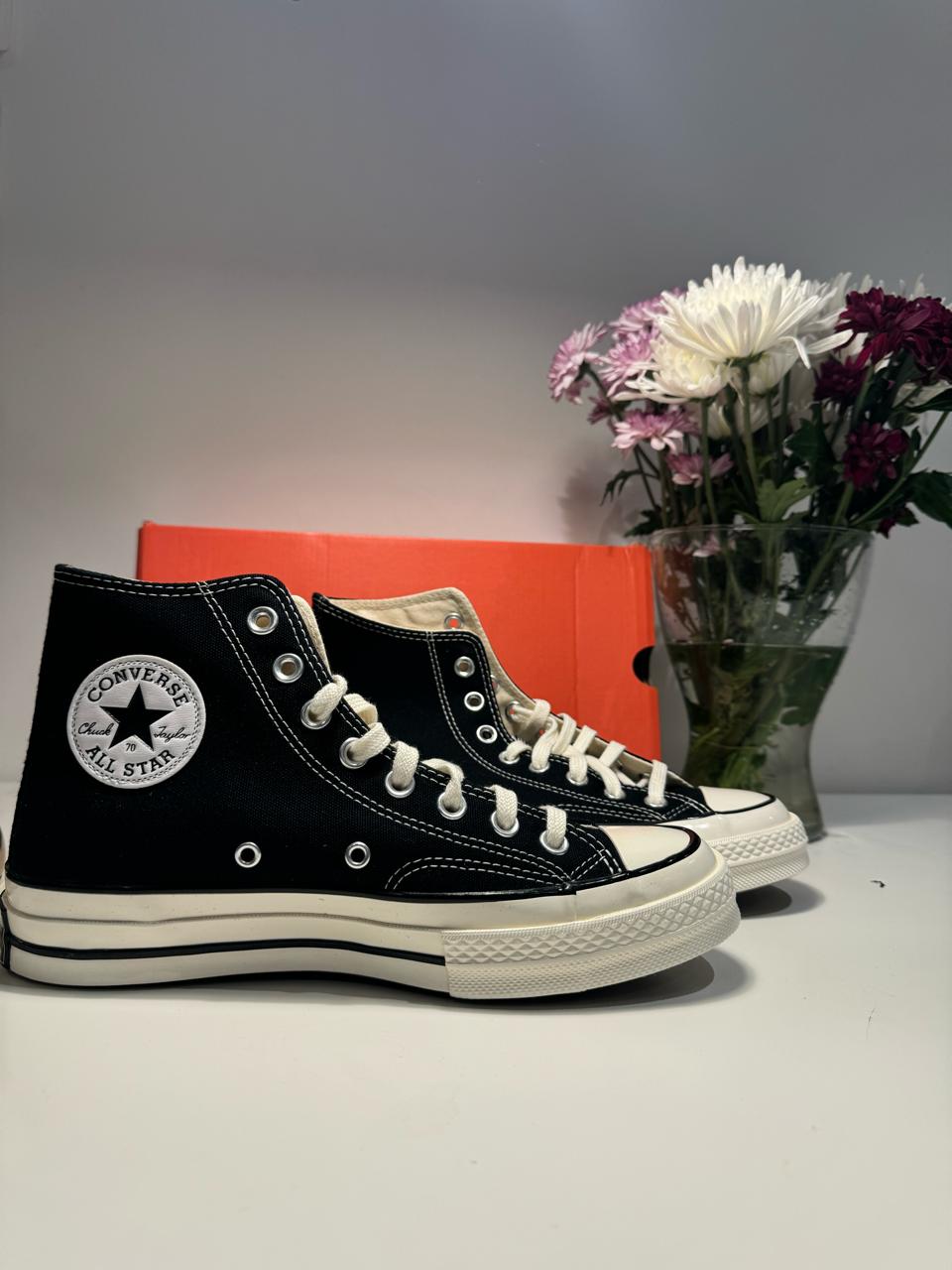 Converse Men's Black and White Trainers