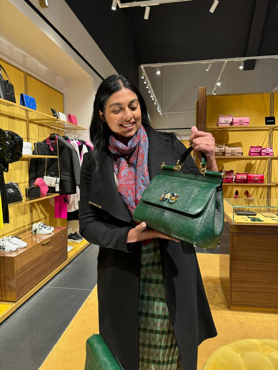 Elegant Green Leather Miss Sicily Satchel