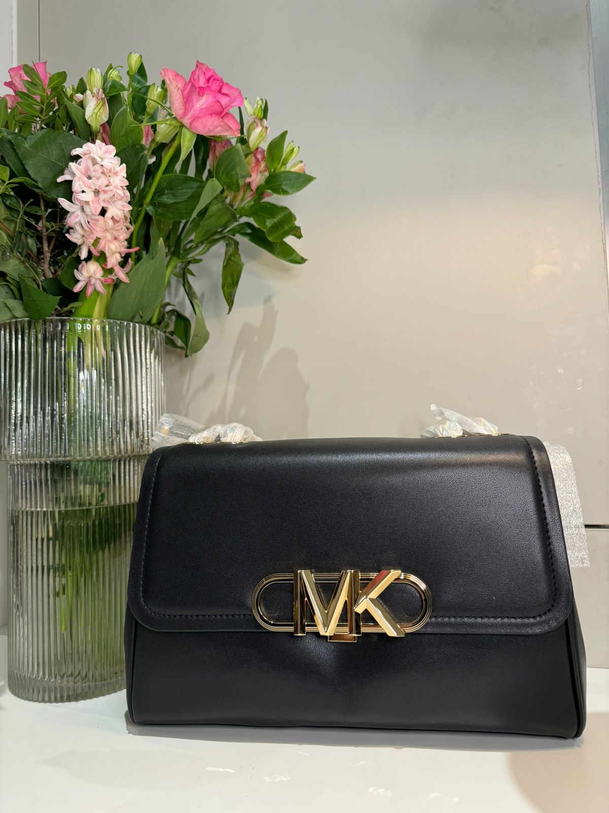 MICHAEL KORS Parker Convertible Chain Shoulder Bag Black NWT