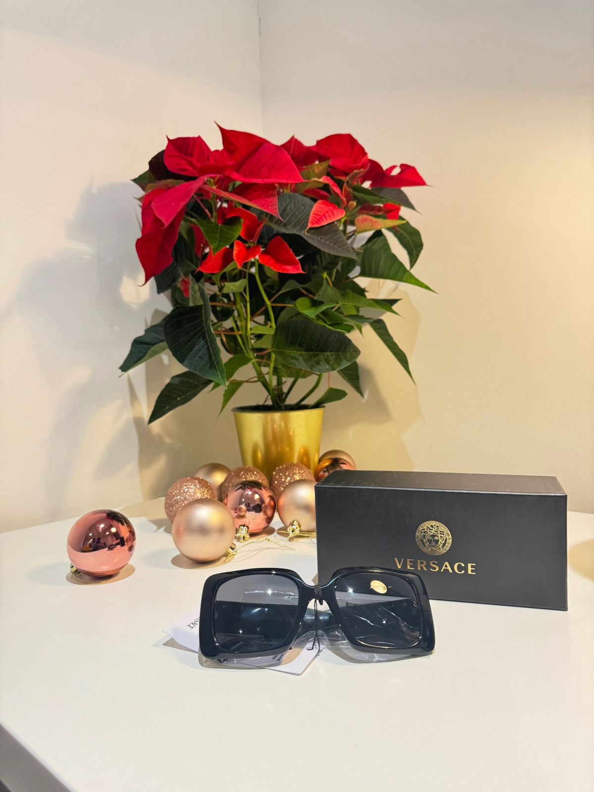 VERSACE - HAVANA BROWN RECTANGULAR SUNGLASSES