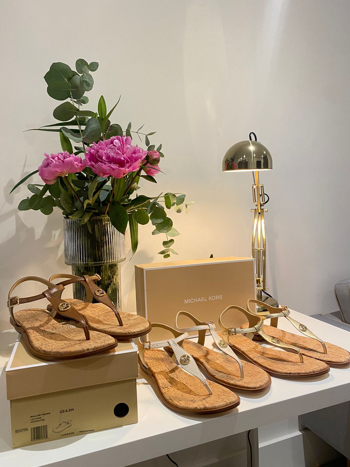 Michael Kors Mallory Leather T-Strap Sandal