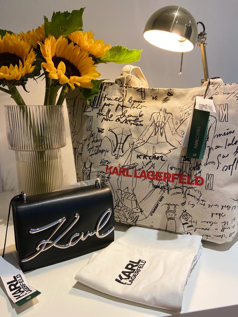 KARL LAGERFELD Archive Canvas Shopper Tote Bag
