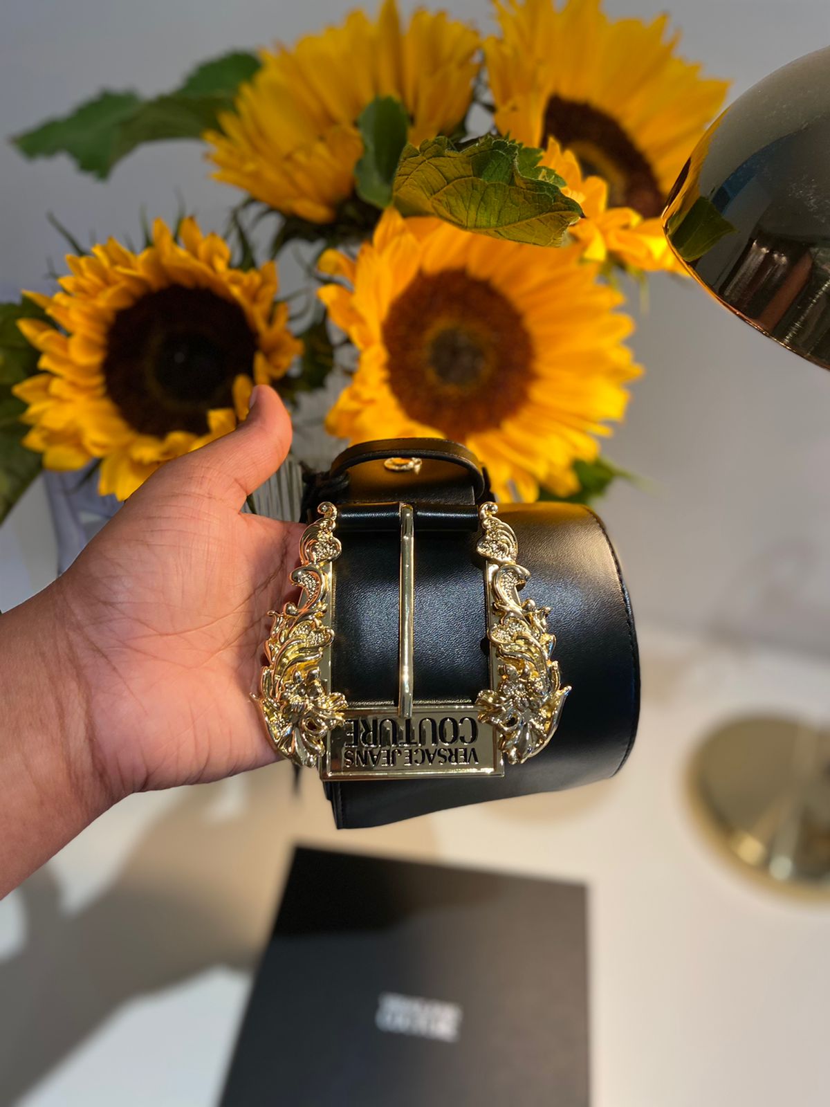 Versace Jeans Couture BAROQUE-BUCKLE STUD-EMBELLISHED Belt