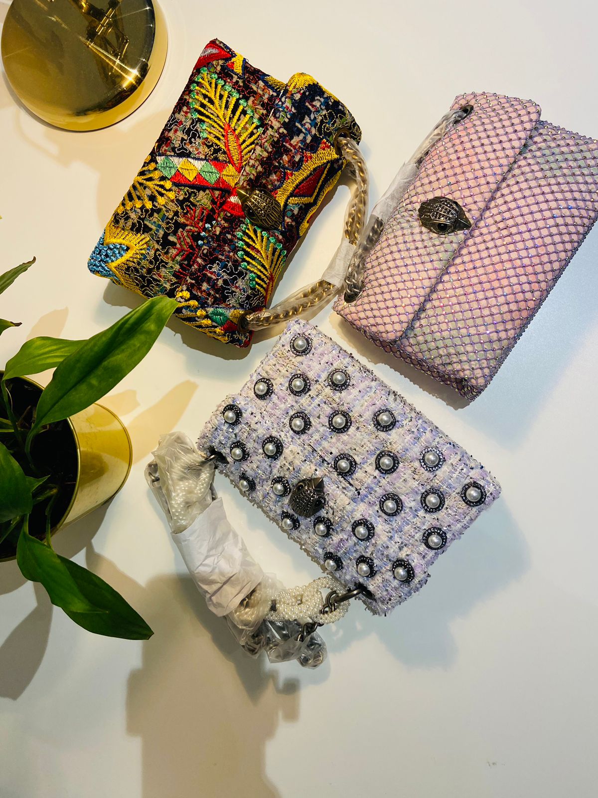 KURT GEIGER Mini Kensington Tweed Shoulder Bag