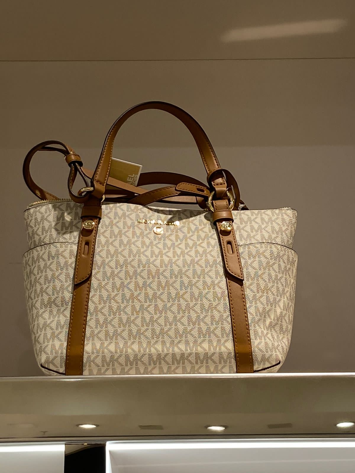 MICHAEL KORS Sullivan Small Convertible Tote In Vanilla/acorn