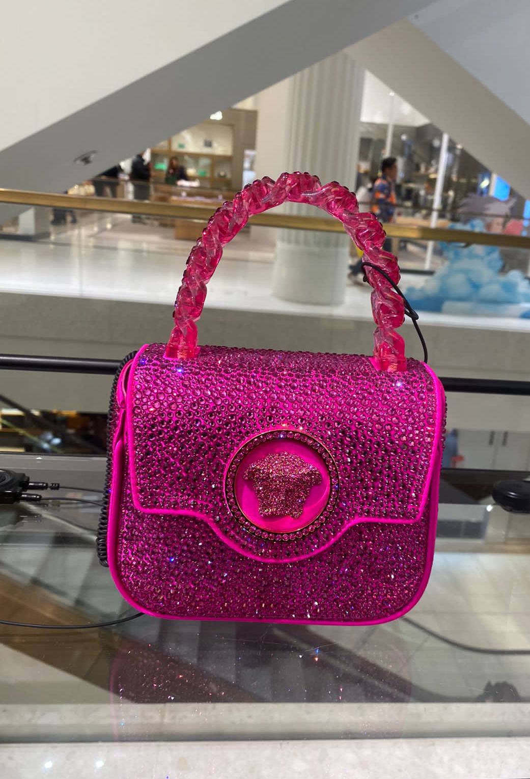 Versace La Medusa Crystal Embellished Mini Top Handle Bag