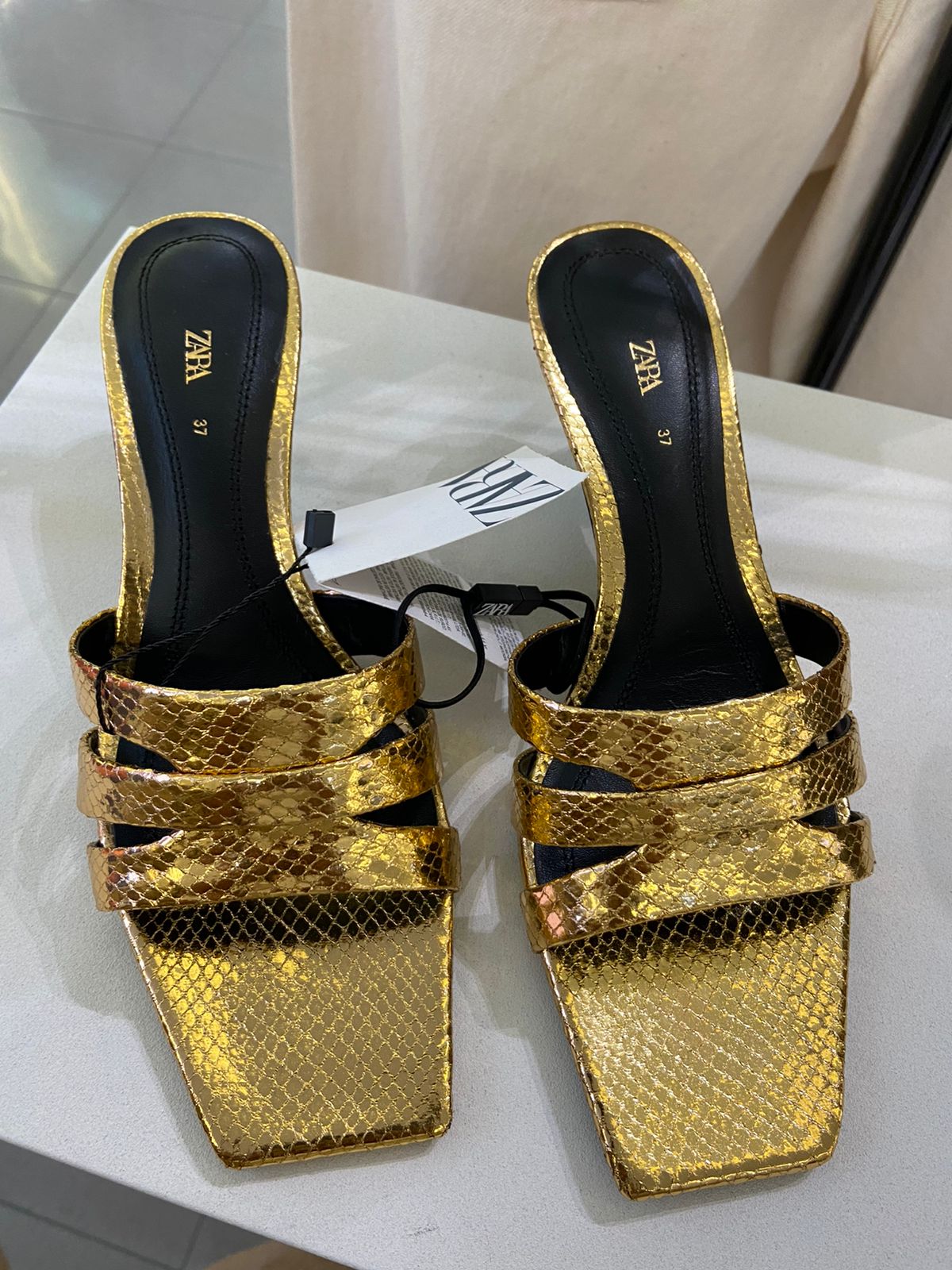 ZARA Gold Heels