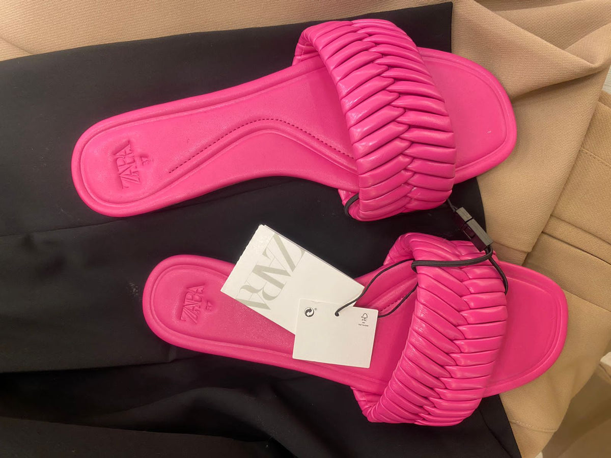 ZARA Women's Pink Slides