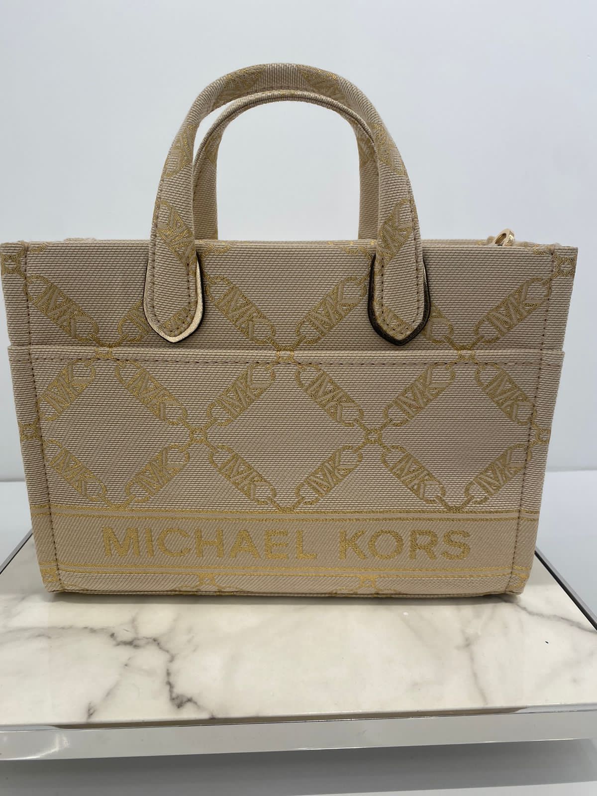 MICHAEL KORS Gigi Large Empire Logo Jacquard Tote Bag