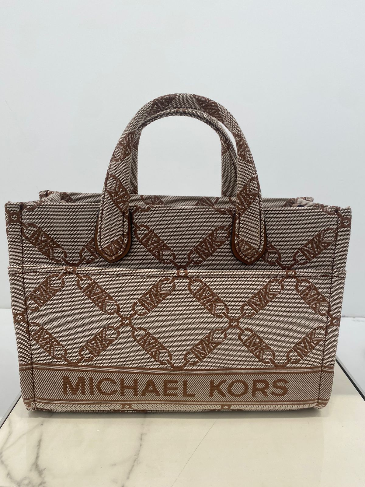 Michael Kors Gigi Small Logo Jacquard Messenger Bag