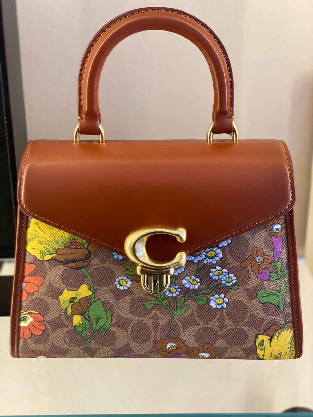 COACH Sammy Top Handle Bag In Signature Canvas With Floral Print