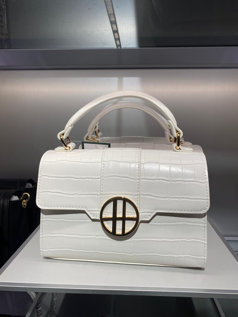 HARRODS  Mini Croc-Embossed Brent Bag