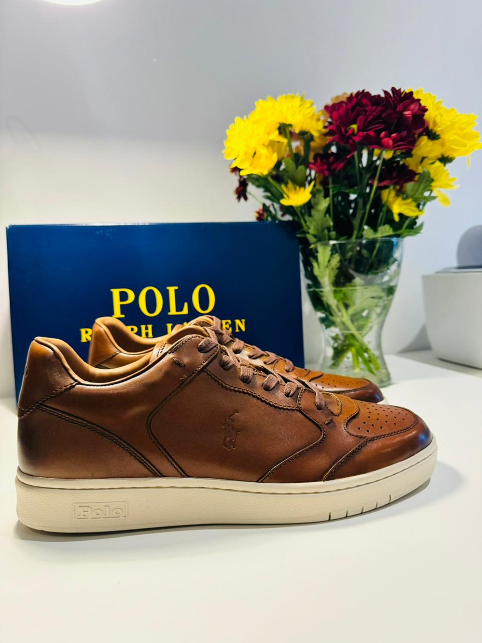 Polo Ralph Lauren Court Leather Trainer Save to Wishlist
