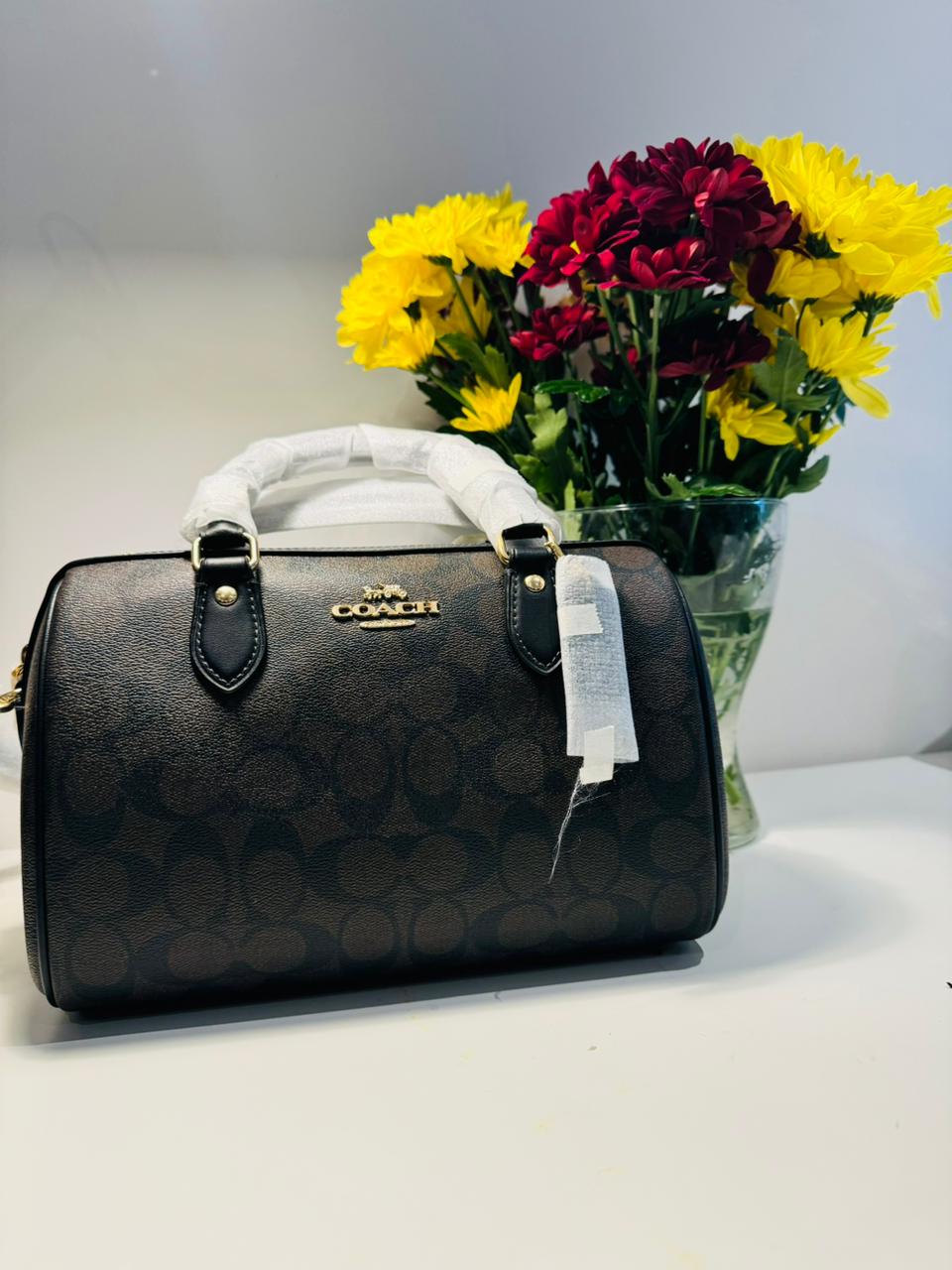 Coach CH280 Rowan Satchel Crossbody in Signature Canvas & Leather - Brown/Black