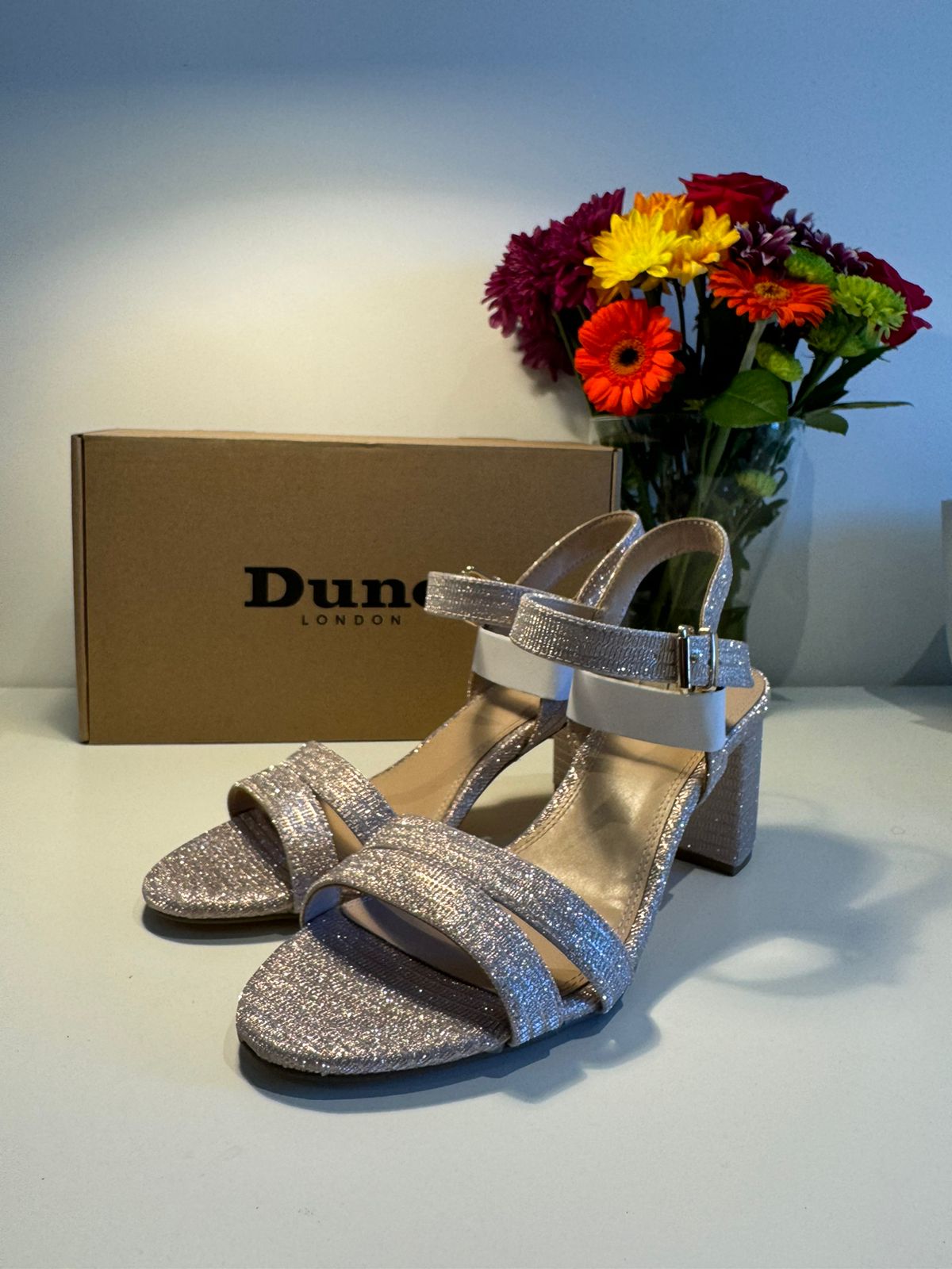 Dune London Women's Block Heel - Silver