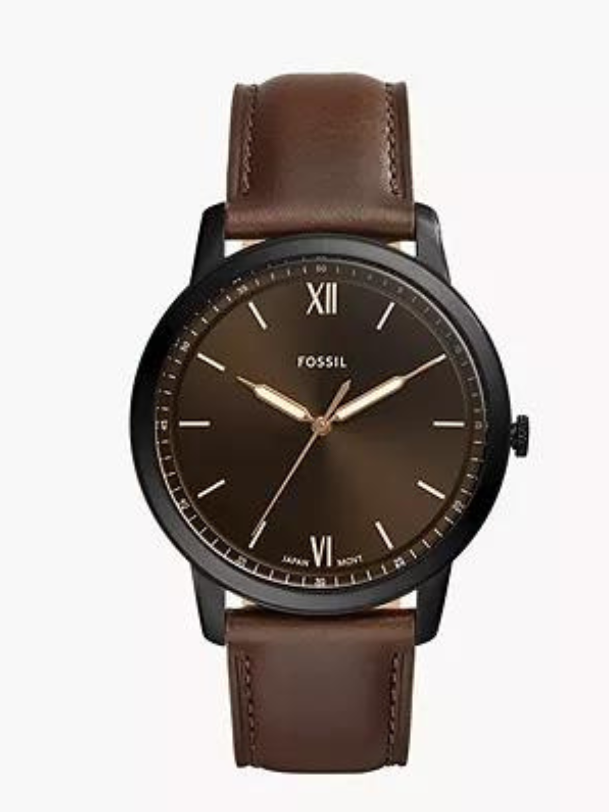 FOSSIL Minimalist Three-Hand Brown Leather Watch