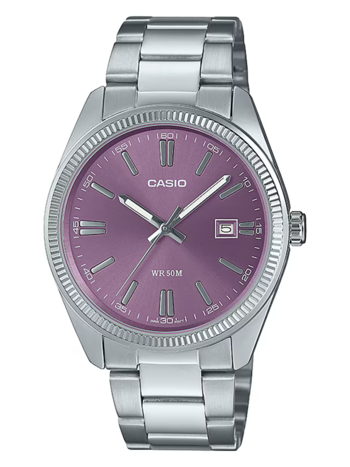 Casio Collection MTP-1302PD-6AVEF Purple Dial Stainless Steel Bracelet Watch