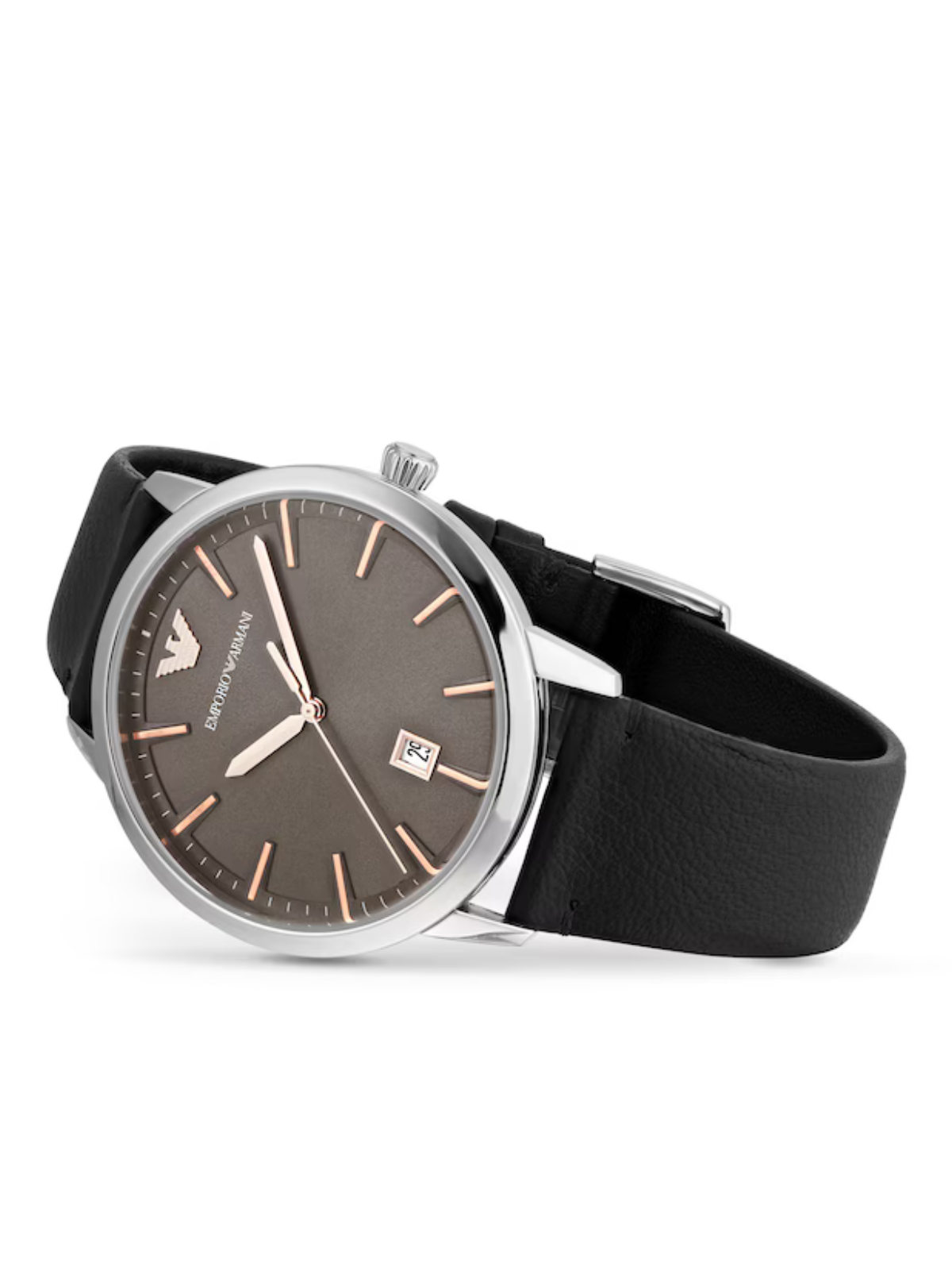 EMPORIO ARMANI Black Leather Gents Watch