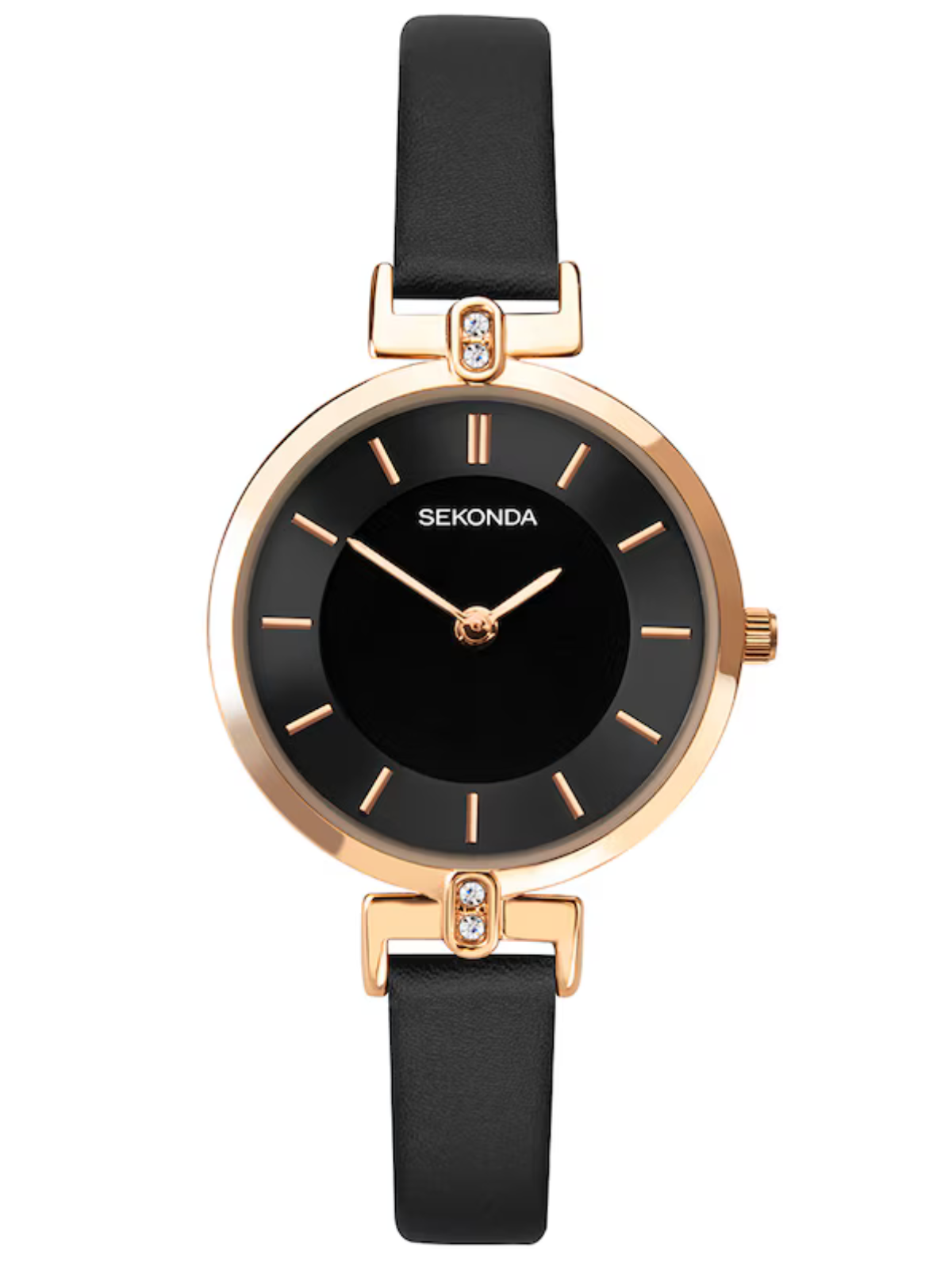 Sekonda Ladies' Elegance Black Leather Strap Watch