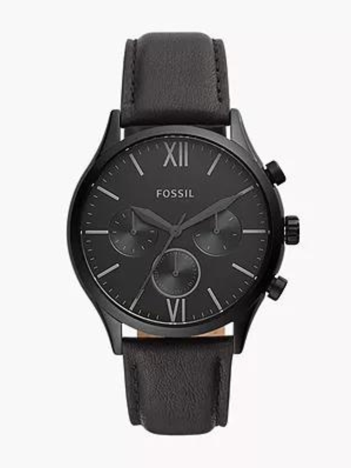 FOSSIL Fenmore Multifunction Black Leather Watch