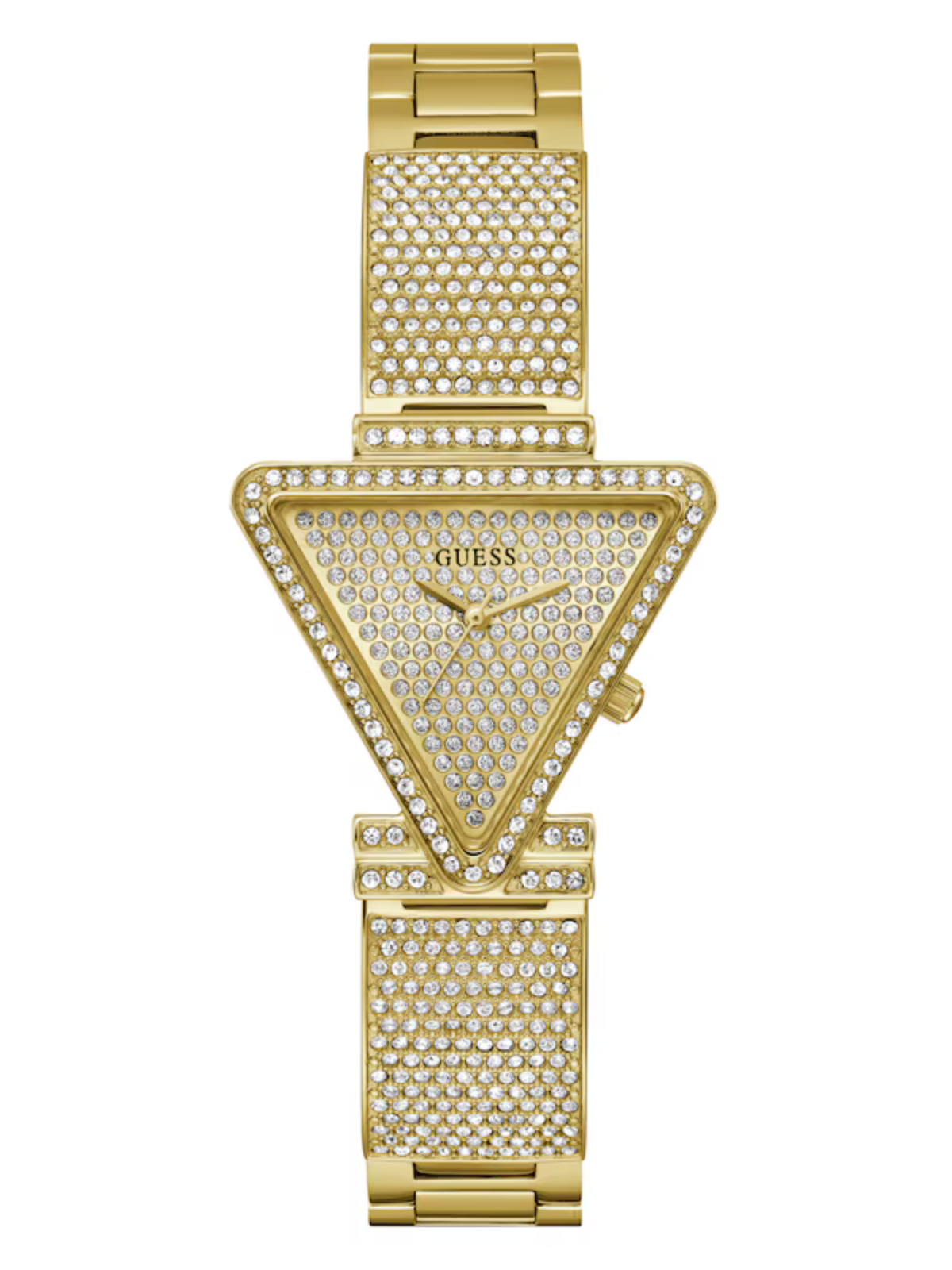Guess Fame Ladies' Triangle Crystal Dial Gold Tone Stainless Steel Watch