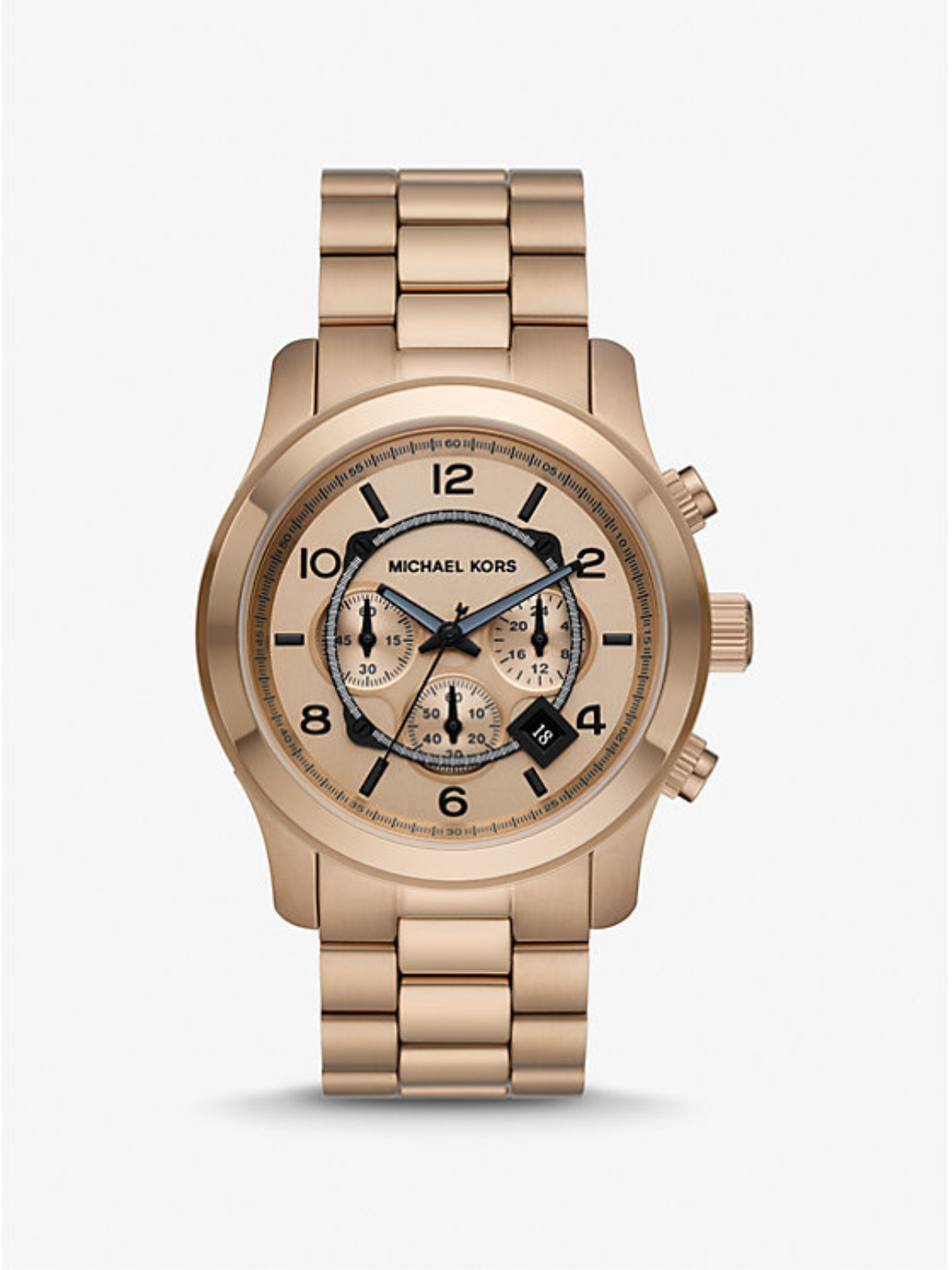 MICHAEL KORS Oversized Runway Beige Gold-Tone Watch