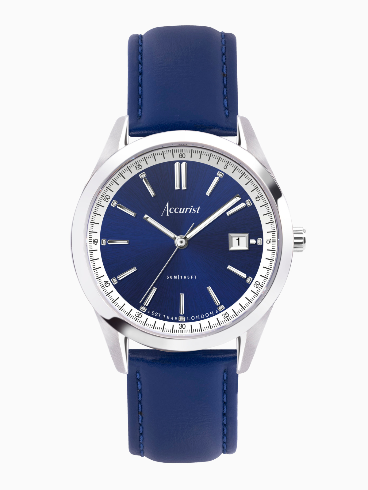 ACCURIST Everyday Blue Leather Strap 40mm Watch