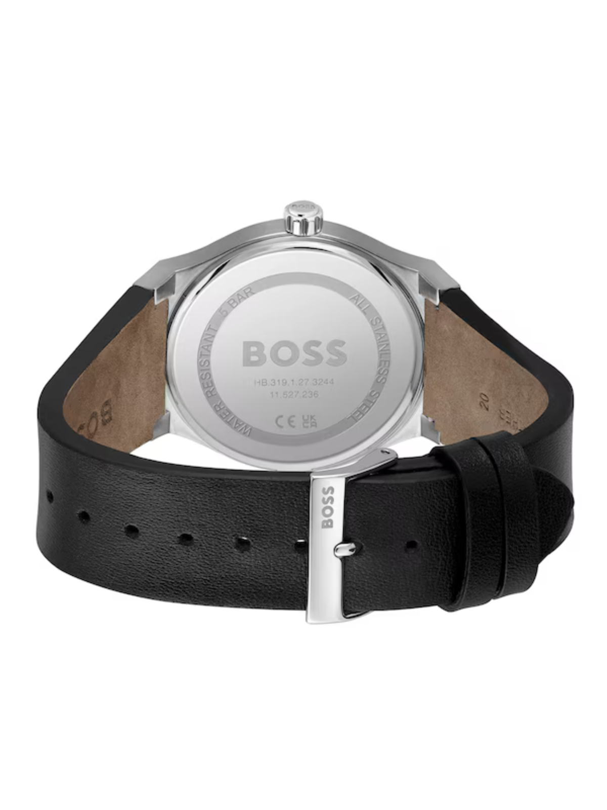 BOSS Candor Black Leather 41mm Mens Watch